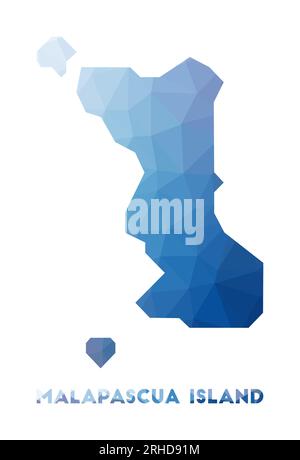Carte basse poly de l'île Malapascua. Carte polygonale de l'île Malapascua. Technologie, Internet, concept de réseau. Illustration vectorielle. Illustration de Vecteur