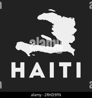 Icône Haïti. Carte du pays sur fond sombre. Carte élégante d'Haïti avec le nom du pays. Illustration vectorielle. Illustration de Vecteur