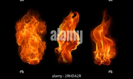 Ensemble de feu brûlant lumineux. Illustration vectorielle. Illustration de Vecteur