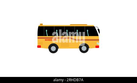 Illustration vectorielle de bus scolaire couleur jaune Illustration de Vecteur