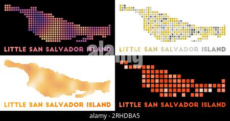 Carte de Little San Salvador Island. Collection de carte de Little San Salvador Island dans le style pointillé. Illustration vectorielle. Illustration de Vecteur