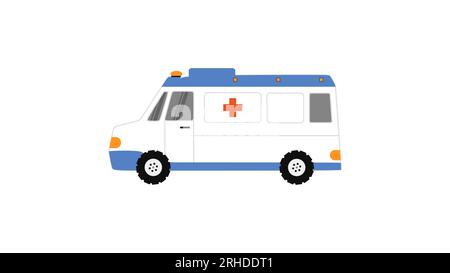 elément ambulance blanc isolé sur fond blanc. Illustration de Vecteur