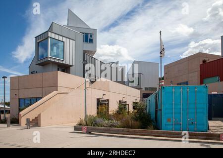 East Quay, Watchet conceptualisé par invisible Studio et animé par Ellis Williams Architects. La force motrice derrière East Quay était Onion Coll Banque D'Images