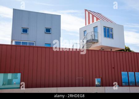 East Quay, Watchet conceptualisé par invisible Studio et animé par Ellis Williams Architects. La force motrice derrière East Quay était Onion Coll Banque D'Images