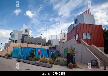 East Quay, Watchet conceptualisé par invisible Studio et animé par Ellis Williams Architects. La force motrice derrière East Quay était Onion Coll Banque D'Images