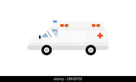 elément ambulance blanc isolé sur fond blanc. Illustration de Vecteur