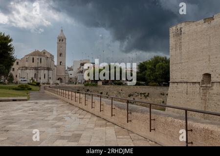 BARLETTA, ITALY, JULY 8, 2022 - View of Basilica Co-Cathedral of Santa Maria Maggiore in Barletta, Apulia, Italy Stock Photo