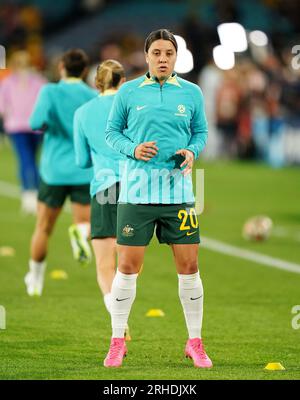 Sam Kerr, australien, s'échauffera avant le match de demi-finale de la coupe du monde féminine de la FIFA au Stadium Australia, Sydney. Date de la photo : mercredi 16 août 2023. Banque D'Images