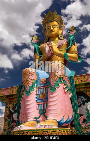 Inde, Ladakh, vallée de Nubra, Diskit, Gyalwa Chamba (Bouddha Maitreya) détail énorme statue Banque D'Images