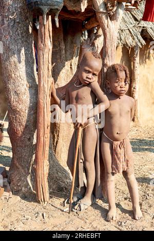 Namibie. La vie dans un village Himba. Région de Kunene Banque D'Images