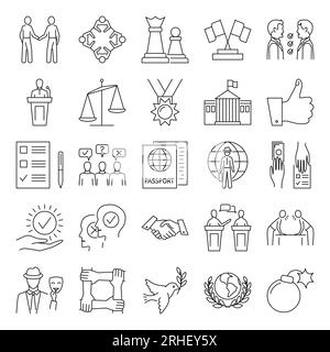 Icône de diplomatie mise en ligne. Illustration vectorielle. Illustration de Vecteur