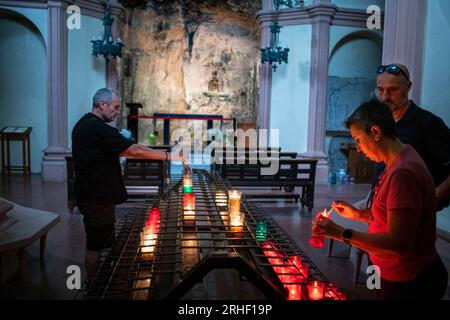 Santa cova, Verge de Montserrat Moreneta, abbaye bénédictine de Santa Maria de Montserrat, Monistrol de Montserrat, Barcelone, Catalogne, Espagne Banque D'Images