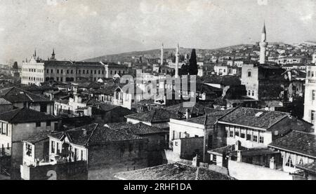 GRECE, Salonique (ou Thessalonique) : vue panoramique de la ville - carte postale 1914-1918 Banque D'Images