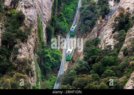 Gare de téléphérique de Santa Cova Gare de Santa Cova chapelle sur la montagne Montserrat à Monistrol de Montserrat, Barcelone, Catalogne, SPAI Banque D'Images