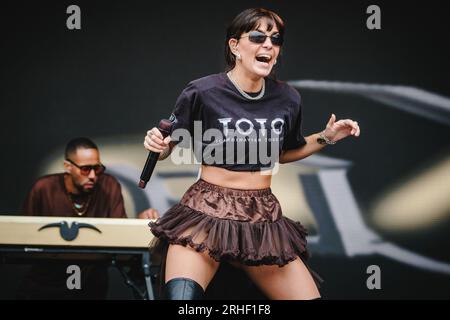 Gothenburg, Suède. 12th, août 2023. Le rappeur suédois Cleo donne un concert live lors du festival de musique suédois Way Out West 2023 à Gothenburg. (Crédit photo : Gonzales photo - Tilman Jentzsch). Banque D'Images