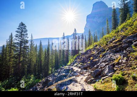 Randonnée au parc national du lac Banff consolation, Rocheuses canadiennes, Alberta, Canada. Parc national Banff, Alberta, Canada Banque D'Images