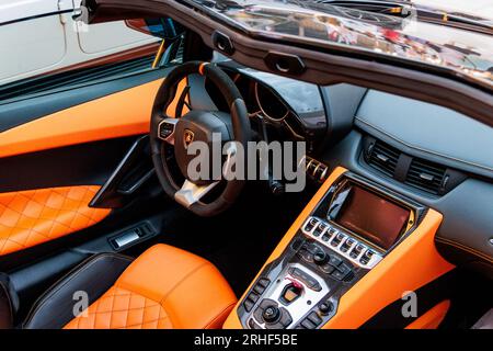 Intérieur Lamborghini Aventador Banque D'Images