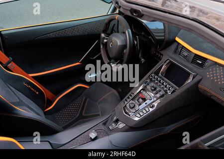 Lamborghini Aventador Ultimae intérieur Banque D'Images