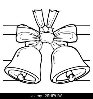 Cloches avec ruban à colorier dessin pour les enfants Illustration de Vecteur