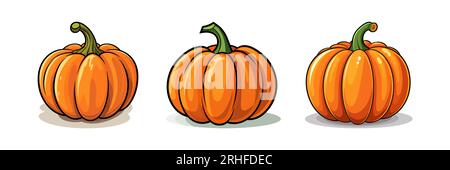 Citrouille. halloween d'automne sur fond blanc. Illustration vectorielle Illustration de Vecteur
