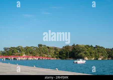 Île de Fukuura et pont Fukuurabashi à Matsushima, Miyagi, Japon Banque D'Images