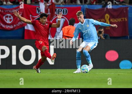 Athènes, Grèce. 16 août 2023. Sevilla FCâ&#x80;&#x99;s Marcos Acuna et crédit : Agence photo indépendante/Alamy Live News Banque D'Images