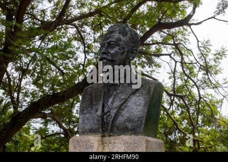 Rio, Brésil - 07 avril 2023, Quinta da Boa Vista est un parc municipal dans le quartier impérial de Sao Cristovao, buste de Nilo Peçanha Banque D'Images