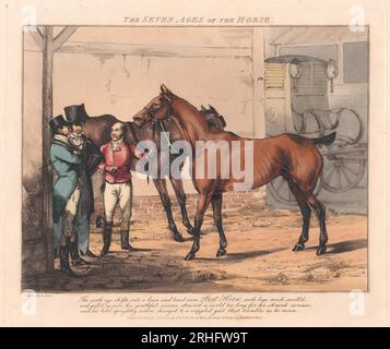 Ensemble de sept : les sept âges du cheval 1825 par Henry Thomas Alken Banque D'Images