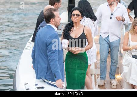 Dubrovnik, Croatie. 16 août 2023. Jeff Bezos, Lauren Sanchez, Katy Perry, Orlando Bloom et Usher viennent dans la vieille ville de Dubrovnik par bateau, à Dubrovnik, Croatie le 16 août 2023. Photo : Grgo Jelavic/PIXSELL crédit : Pixsell/Alamy Live News Banque D'Images