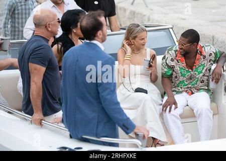 Dubrovnik, Croatie. 16 août 2023. Jeff Bezos, Lauren Sanchez, Katy Perry, Orlando Bloom et Usher viennent dans la vieille ville de Dubrovnik par bateau, à Dubrovnik, Croatie le 16 août 2023. Photo : Grgo Jelavic/PIXSELL crédit : Pixsell/Alamy Live News Banque D'Images