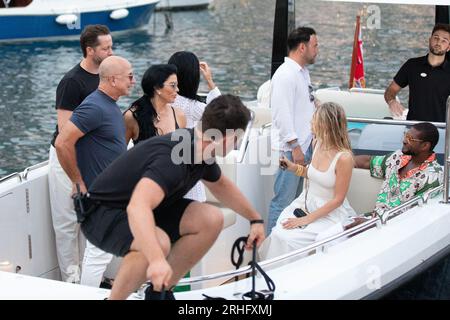 Dubrovnik, Croatie. 16 août 2023. Jeff Bezos, Lauren Sanchez, Katy Perry, Orlando Bloom et Usher viennent dans la vieille ville de Dubrovnik par bateau, à Dubrovnik, Croatie le 16 août 2023. Photo : Grgo Jelavic/PIXSELL crédit : Pixsell/Alamy Live News Banque D'Images