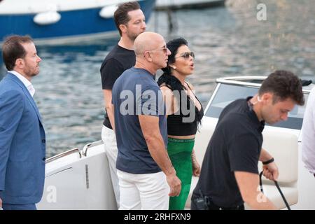 Dubrovnik, Croatie. 16 août 2023. Jeff Bezos, Lauren Sanchez, Katy Perry, Orlando Bloom et Usher viennent dans la vieille ville de Dubrovnik par bateau, à Dubrovnik, Croatie le 16 août 2023. Photo : Grgo Jelavic/PIXSELL crédit : Pixsell/Alamy Live News Banque D'Images