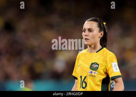 Sydney, Australie, 16 août 2023. Hayley Raso d'Australie regarde lors du match de demi-finale de la coupe du monde féminine entre les Matildas d'Australie et l'Angleterre au Stadium Australia le 16 août 2023 à Sydney, en Australie. Crédit : Damian Briggs/Speed Media/Alamy Live News Banque D'Images