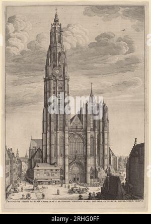 Cathédrale d'Anvers 1649 par Venceslas Hollar Banque D'Images