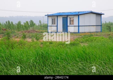 Maisons simples et roseau, nord de la chine Banque D'Images