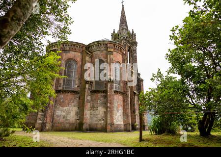Açores, Sao Miguel Island, la chapelle Nossa Senhora das Vitorias sur le lac Furnas Banque D'Images
