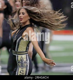 La Nouvelle-Orléans, États-Unis. 13 août 2023. Les Saintssations de la Nouvelle-Orléans jouent lors d'un match de pré-saison de la National football League au Caesars Superdome à la Nouvelle-Orléans, Louisiane, le dimanche 13 août 2023. (Photo de Peter G. Forest/Sipa USA) crédit : SIPA USA/Alamy Live News Banque D'Images