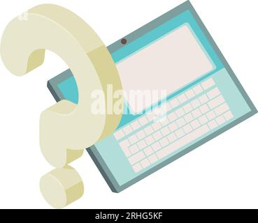 Vecteur isométrique d'icône de tablette numérique. Tablette électronique moderne et point d'interrogation. Digitalisation, technologie Illustration de Vecteur