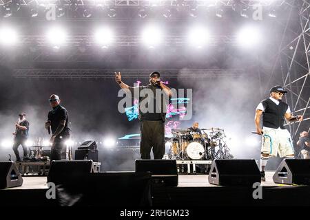 Turin, Italie. 13 juillet 2023. TURIN, ITALIE - 13 JUILLET : Black Eyed Peas se produit au Stupinigi Sonic Park le 13 juillet 2023 à Turin, en Italie. (Photo de Roberto Finizio/NurPhoto) crédit : NurPhoto SRL/Alamy Live News Banque D'Images