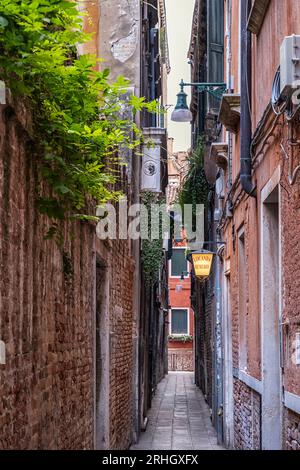 Venise, Italie - 22 juin 2023 : rues étroites de Venise. Banque D'Images