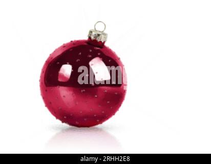 Décoration d'arbre de Noël, jouet d'arbre, boule de noël, couleurs rouges sur fond blanc isolé. Couleur 2023, Viva Magenta, Viva Magenta, couleur Illustration de Vecteur