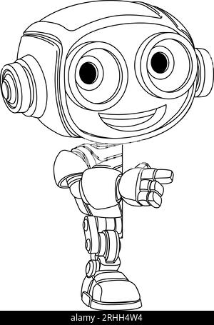 Robot Mascot Cartoon Cute Fun Alien Character Man Illustration de Vecteur