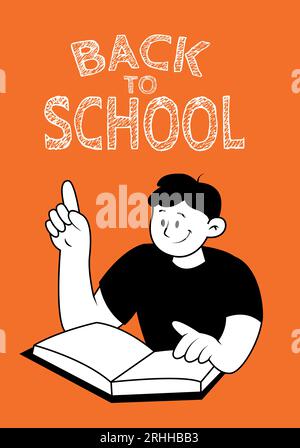 Journée internationale de l'éducation de retour à l'école, concept. Illustration vectorielle pour la conception graphique et web. Vecteur d'un étudiant heureux prêt à apprendre de nouveaux minces Illustration de Vecteur