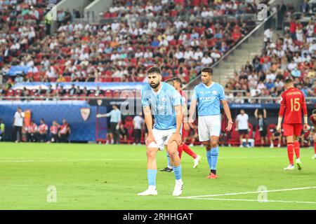 Pirée, Lombardie, Grèce. 16 août 2023. 24 JOSKO GVARDIOL de Manchester City lors du match de Super coupe de l'UEFA entre Manchester City et Sevilla FC au Georgios Karaiskakis Stadium le 16 août 2023, au Pirée, Grèce. (Image de crédit : © Stefanos Kyriazis/ZUMA Press Wire) USAGE ÉDITORIAL SEULEMENT! Non destiné à UN USAGE commercial ! Banque D'Images