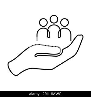 Icône de ligne d'équité sociale d'inclusion. Design peut être utilisé pour le web et l'application mobile Illustration de Vecteur