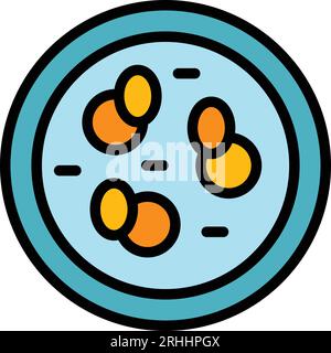 Vecteur de contour d'icône de soupe de moutarde. Boeuf alimentaire. Boisson vienna couleur plat Illustration de Vecteur