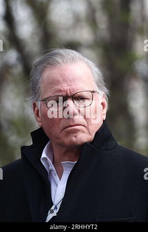 Oswiecim, Pologne. 18 avril 2023. PDG de Warner Bros. Découverte David Zaslav en mars des vivants de l'ancien camp de la mort nazi-allemand Auschwitz-Birkenau Banque D'Images