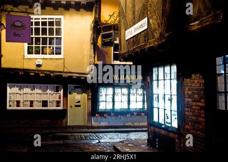 Little Shamble la nuit, York, Yorkshire, Angleterre Banque D'Images