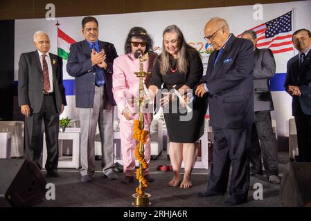 Kolkata, Inde. 17 août 2023. La Chambre de Commerce Indo-américaine organise un programme de conclave économique d'une journée sur 76 ans. Des relations économiques et commerciales indo-américaines au Lalit Great Eastern Hotel, Kolkata le 17 août 2023. (Photo Amlan Biswas/Pacific Press) crédit : Pacific Press Media production Corp./Alamy Live News Banque D'Images