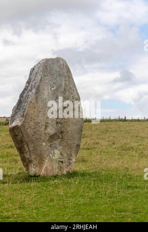 Pierres le long de l'avenue West Kennet, une ligne parallèle de pierres debout menant d'Avebury Henge et faisant partie du site du patrimoine mondial Banque D'Images